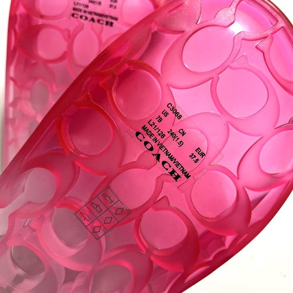 NWOB COACH Ulyssa Transparent Slide Pink Ombre Flats Rubber Pool C3068 - Picture 8 of 8